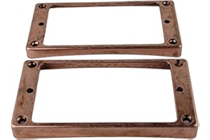 Guyker Zakrzywiony dolny metalowy zestaw pierścieni montażowych Humbucker - zamiennik ramy pokrywy przetworników mostkowych i szyi, kompatybilny z gitarą elektryczną Les Paul LP Style (2 szt., brąz)