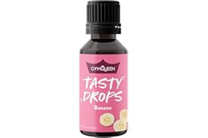 GymQueen Tasty Drops 30ml, gouttes savoureuses zéro calorie, zéro sucre et zéro matière grasse, gouttes aromatiques pour sucrer les aliments, délicieuses gouttes sans colorant artificiel, Banane