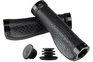 Gemx 22mm Bike Grips with Double Lock Aluminum Clamps (1 Pair) ‒ Universal Anti-Slip Handlebar Grips with Ergonomic Design & Soft Rubber ‒ Mountain Bike Grips Ideal For BMX, MTB & Scooter