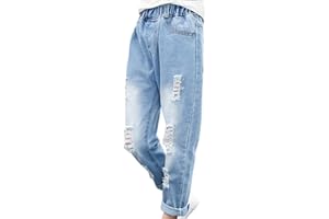 Freebily Pantalones Vaquero para Niña Vaquero Roto de Moda Pantalón de Mezclilla Azul Pants Lapiz Pantalones Largo Callejero Pantalón Jeans Casual Primavera