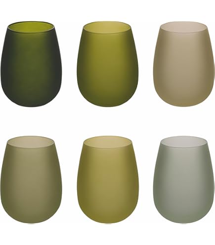 Villa d'Este Home Tivoli Happy Hour Greenery 6 stuks 650 ml mat glas