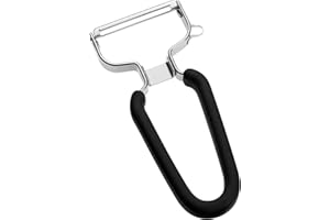 Lurch Sparschäler, Edelstahl, Kartoffelschäler mit beweglichem Klingenkopf für präzises Schälen, Schwarz