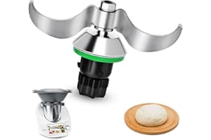 Hossom Teigmesser für Thermomix TM6/ TM5, Ersatzteile für Thermomix Messer, Edelstahl Teigmischmesser, Kein Teig-Rückstand und Schmutzkontamination, Zubehör TM6 TM5 Mixmesser Ersatz mit Teigschneider