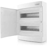 Intratec 2 Row Electric Surface Box &ndash; IP40 Distribution Box for 24 Modules with White Door for Easy Installation in Home and