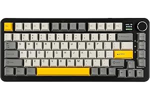 MechLands AK820 MAX HE Hall Effect Magnetic Gaming Keyboard, Azionamento regolabile, 3 modalità Wireless Rapid Keyboard con schermo e pulsante, Cremosa, RGB, NKRO per Win/Mac, QWERTY (nero)