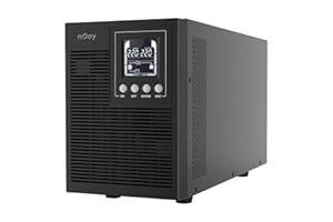 NJOY Echo Pro 2000 Gruppo di Continuità Server 2000VA 1600 Watt Con Ventole Silenziate, Doppia Conversione Online Onda Sinusoidale Pura, 4 Uscite Schuko, USB, RS232, EPO, 4 Batterie – Garanzia 3 Anni