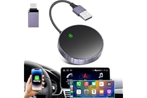 VIZGIFIN CarPlay Wireless Adapter for iPhone, 2 in 1 Wireless Carplay Adapter with USB/Type-C, Plug & Play Wireless CarPlay Dongle