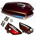 AEspares For Yamaha RX100 RX125 Petrol Gas Fuel Tank & Cap With Side Panel