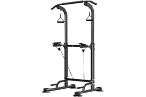 Leiblsufo Power Tower Dip Station, Multifunktional Fitness Turm klimmzugstange freistehend, Verstellbare Dipständer klimzuggerät …