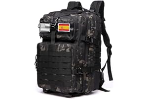 GUJOIN Mochila Tática 50 Litros con Sistema Molle - Gran Capacidad Militar Impermeable para Emergencias de 3 Días Caza Senderismo y Acampadas - Mochila para Actividades al Aire Libre