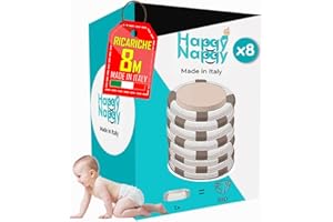 My Happy Nappy Ricariche -【Compatibili con Tommee Tippee Sangenic Tec, Simplee Sangenic e Twist & Click】- Super Ricariche XXL - Trattamento Anti-Odore EVOH Efficace a 7 Strati - Made in Italy
