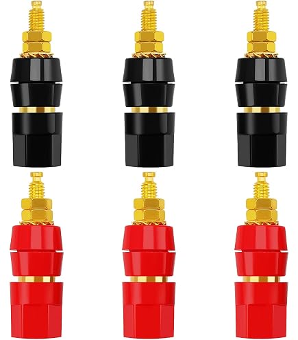CONNETTORE A BANANA DA PANNELLO 4mm audio presa plug boccola (ROSSO