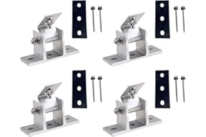 IJIAMY Solarpanel Halterung, Universal Solarmodul 0-60° Individuell Verstellbar Flachdach Befestigung Montage, Einstellbarer Winkel, Geeignet für Dach, Fensterbank, Wand, Wohnmobil (4-Klammern)