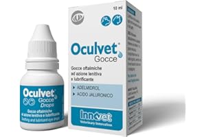 Innovet Oculvet - Gocce Oftalmiche ad Azione Lenitiva e Lubrificante per Cani e Gatti - Fornisce Sollievo agli Occhi Arrossati - Flaconcino Contagocce 10 ml
