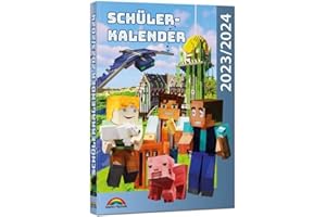 Schülerkalender 2023/2024 mit Minecraft inklusive Tipps, Tricks & Crafting-Rezepten