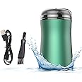 JANGOU Pocket Size Washable Electric Razors for Men, Portable Automatic Razor Mini Rechargeable Waterproof Razors, Men Shaving Machine Small Form Factor But Clean Shave Valentine's Day Present (Blue)