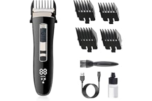 HIWARE Tagliacapelli Uomo Professionale, Macchinetta Per Capelli, Tagliacapelli Elettrico Waterproof Senza Fili Ricaricabile Schermo a Led Regolazione a Tre Velocità Lame in Ceramica