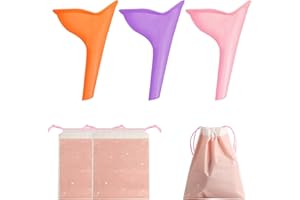 ERSHIPING 3 Pièces Pisse Debout Femme, Urinoir Femme Portable en Silicone Réutilisable, Pipi Debout Femmes Déplacement, Entonnoir Urinoir pour Festival, Camping, Toilettes, Randonnée, Vacances + 3 Sacs