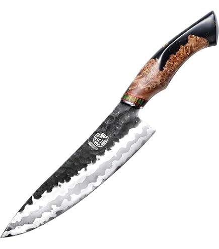 MITSUMOTO SAKARI 21 Cm Kiritsuke Kochmesser – Handgeschmiedeter Damaststahl, Weißer Granatapfelgriff, In Holzkiste