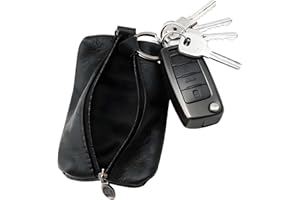 louuuou Unisex Car Key Pouch, Bag With Compact Key Ring & Zipper, Durable Key Holder for Men & Women, Ideal for Daily Commutes, Small Essentials, Travel & Organizing Home/Car