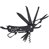 Amazon Basics - Coltello multiuso tascabile 15 in 1 con custodia, Nero