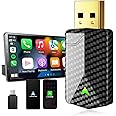 PASLDA Wireless Carplay Adapter with Fast Stable 5Ghz WiFi Bluetooth Connection, Wired to Wireless Carplay Adapter for Apple, Compatible with iPhone 6 or above/iOS10+ & Cars from 2016