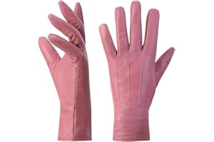 Harssidanzar Guanti invernali da donna in pelle Fodera in caldo cashmere Touch screen Finitura vintage GL017EU