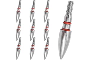 Sarini 7,8 mm pilspets, 10 pilfältspunkter, kolstål gängad pil med integrerad dubbel gummiring, säker installation pilspets för fl-axel