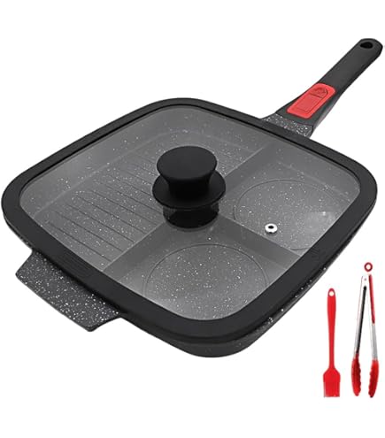 Grill Doppio Tognana Diamantea | In Alluminio Con Rivestimento Antiaderente | 34cm Per Induzione - Foto 5