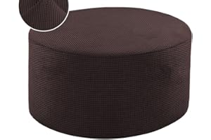 HOOWARM Elástica Funda Otomana Terciopelo Funda De Puff Redonda/Cuadrados Funda Reposapies Polvo Retirable Lavable Funda De Reposapiés Cubierta Taburete Ottoman Cover para Sala (Color : A11, Size : 50-58cm/