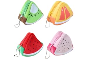 YDDZ 4 Pièces Porte Monnaie Enfant Mini, Petit Pochette en Toile, Petit Porte Monnaie Peluche, Petit Coin Portefeuille Enfant, pour Carte de Crédit Carte D'Identité Clés Casque Rouge à Lèvres