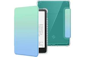Fintie Funda para Kindle Paperwhite de 7" (12ª Gen 2024) y Kindle Colorsoft Signature Edition, Cubierta Trasera de TPU Transparente Ultra Transparente, Encendido y Apagado automático,Seaside Ombre