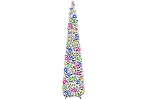 N&T NIETING Árbol de Navidad con soporte, 152 cm, reutilizable, plegable, para decoración de Navidad, hogar, oficina