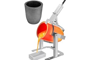 Nelyrho Hand-Tiegel-Ausgießzange mit Graphittiegel, funktioniert mit Tiegeln und Schmelzofen, Metallguss, Aluminium, Gold-Silber #10 (10 kg-22lbs)