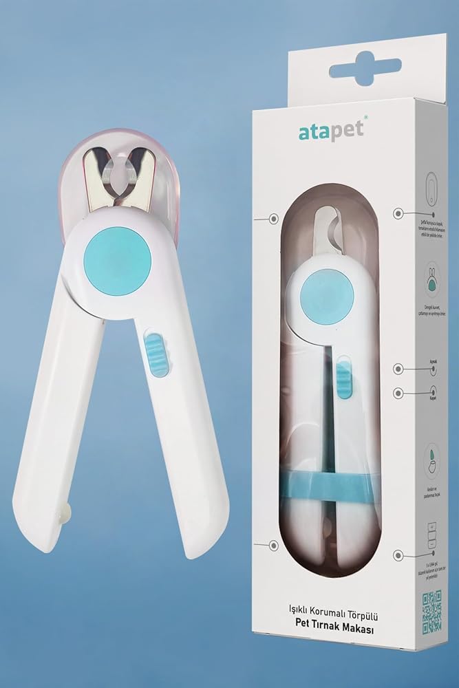 ATA HOME Işıklı Kedi Köpek Tırnak Makası Pet Evcil Hayvanları Için Korumalı Led'Li Törpülü Tırnak Makası,515201661