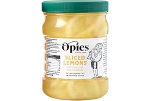 Opies Sliced Lemons in Lemon Concentrate, 350g - Conveniently Prepped Lemons for Drinks, Desserts & Meals – Perfect Garnish for Cocktails, Teas, Cakes & Savoury Dishes