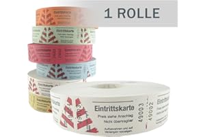 ‎PARTY DISCOUNT PARTY DISCOUNT Rollen-Eintrittskarten 1000 Abrisse, 1 Rolle, weiß