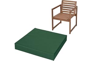 FIVE MOONS 4cm Thick Waterproof Chair Cushion Seat Foam Pad For Kitchen Dining Living Room & Garden Patio Rattan Furniture Removable Zipped Cover (Bottle Green, 18" x 20" (45 x 50 cm))