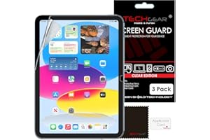 TECHGEAR 3-pak ochraniaczy ekranu do iPada (A16) 11. i 10. generacji, przezroczyste osłony ekranu kompatybilne z Apple iPad 27.9 cm 2025 i iPad 27.7 cm 2022