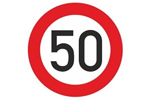 KAUFDEINSCHILD Geburtstagschild 50 Verkehrszeichen Verkehrsschild Straßenschild Geburtstagsschild Schild Geburtstag PVC 40 cm
