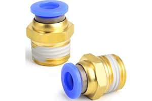 ERGAOBOY 2 piezas 6 mm tubo OD x 1/4 BSP macho recto empujar para conectar neumáticos accesorios (PC6-02)