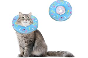 ROEOWENE Collare Elisabettiano Gatto Morbido Regolabile Collare Elisabettiano Cane Collare Protettivo Collare Elisabetta Gatto Collari Protettivi per Gatti Cani Dopo Chirurgia Recuper Operati-S