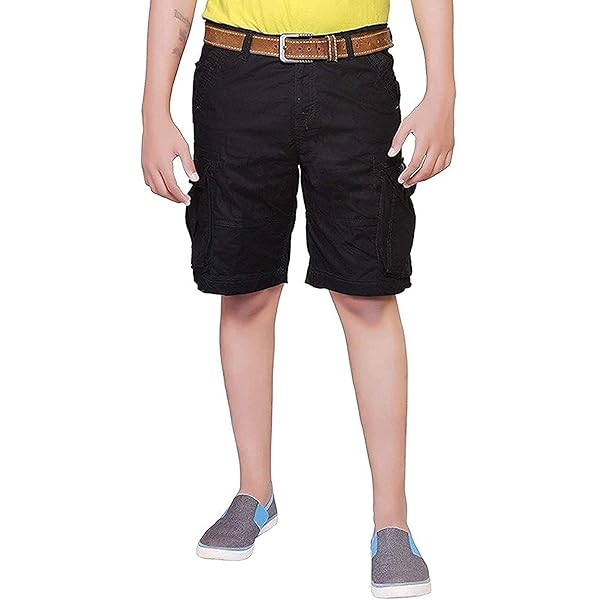Buy V3E Men's Pocket Black Cotton Cargo Shorts Size 28 at Amazon.in