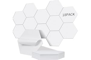 Sonuvia 18 Stück Hexagon Akustikplatten selbstklebend, Abdeckung 1.05㎡, Schallschutz & Schalldämmung für Wände & Türen – 230kg/m³, NRC 0.95, 100% Polyester, Ideal für Schallschutz Wand, Porzellan weiß