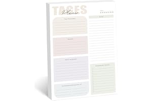 ‎BIROYAL BIROYAL A4 To Do Listen Block - Reißbar Tagesplaner Undatiert - 50 Blatt To Do Planer - Daily Planner mit To-do-Liste, Notizen & Nicht Vergessen - Perfekt für Büro, Schule & Organizer