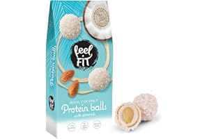 Feel FIT Pralines à la noix de coco et aux amandes, 4 sachets de 63 g chacun, sans sucre ajouté