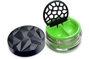 Lensbix Kontaktlinsenbehälter Geometric. Erwachsenes Accessoire mit futuristischem 3D Deckeldesign. Das stilvolle Geschenk für alle die gerne Linsen tragen. (No35 grün)