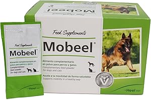 Heel Mobeel Articulaciones de Perros y Gatos 50 Sobres Condroitín Sulfato, Mejillón de Concha Verde, Ovopet, Glucosamina, Manganeso, Ácido Hialurónico, Vit. E y Harpagofito