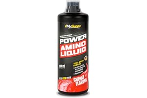 ‎MY SUPPS My Supps Power Amino Liquid 1000ml Kirsche Cherry – flüssiger Aminosäuren Komplex mit BCAA, EAA und Vitamin B6 – Protein-Hydrolysat ohne Laktose – trinkfertig – made in Germany
