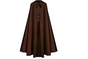 Proumhang Halloween Caplak para Adultos -Disfraz de Capa de Bruja Medieval Renacentista para Hombres y Mujeres,Hobbit Cosplay Corta Capa 130cm Marrón
